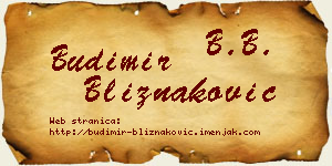 Budimir Bliznaković vizit kartica